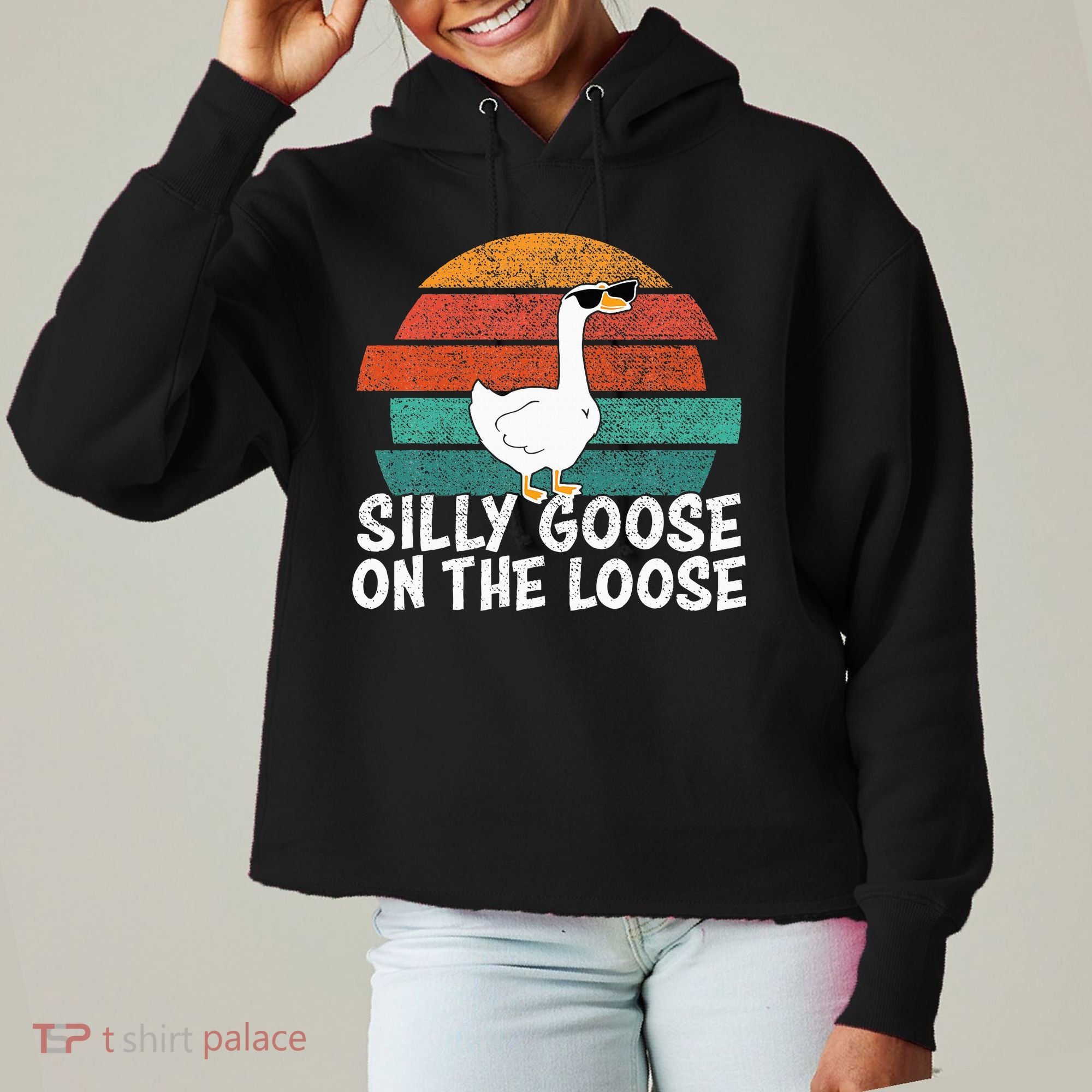 Silly Goose On The Loose Ladies Heavyweight Boxy Pullover Hoodie