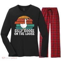 Silly Goose On The Loose Women's Long Sleeve Flannel Pajama Set  thumb 0