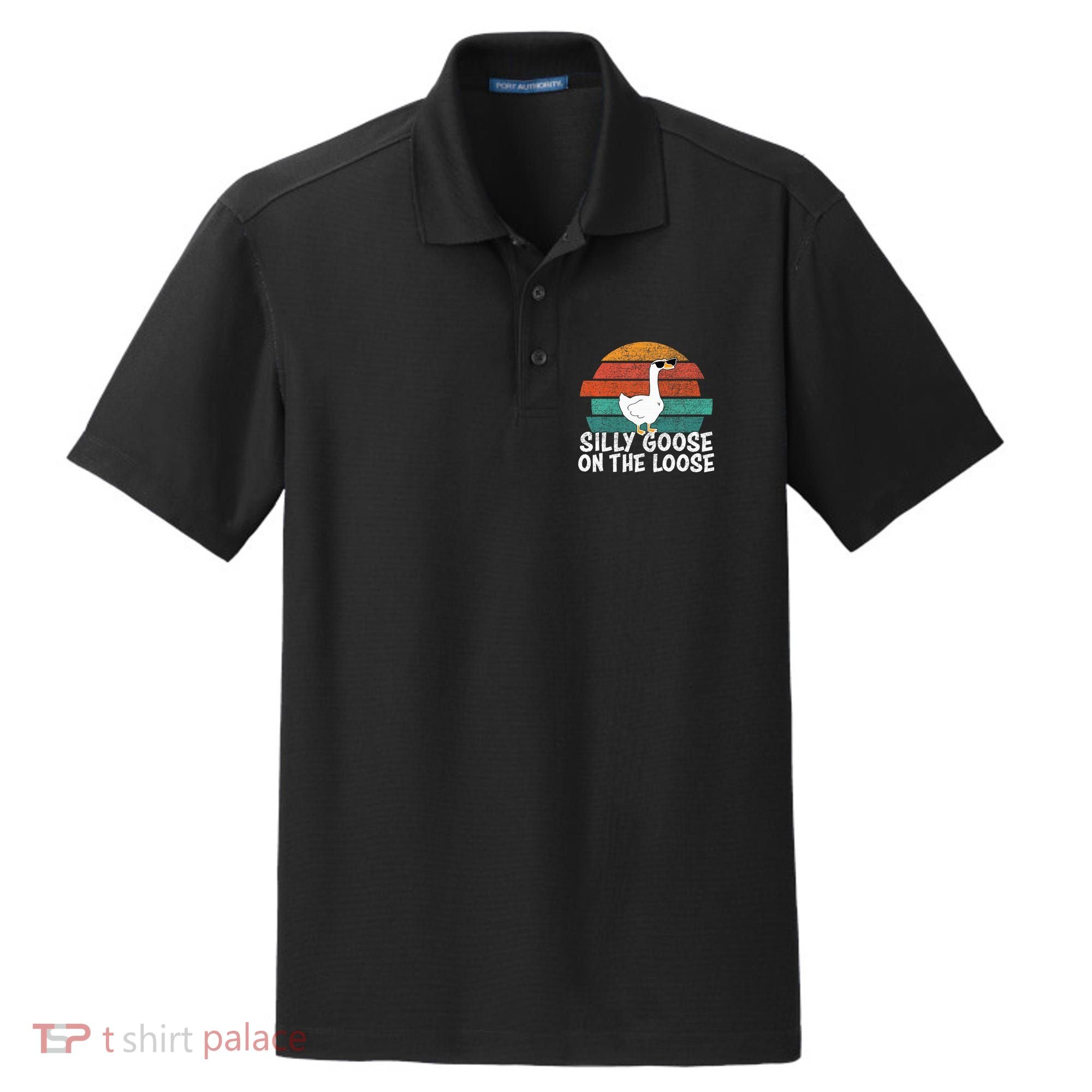 Silly Goose On The Loose Dry Zone Grid Polo