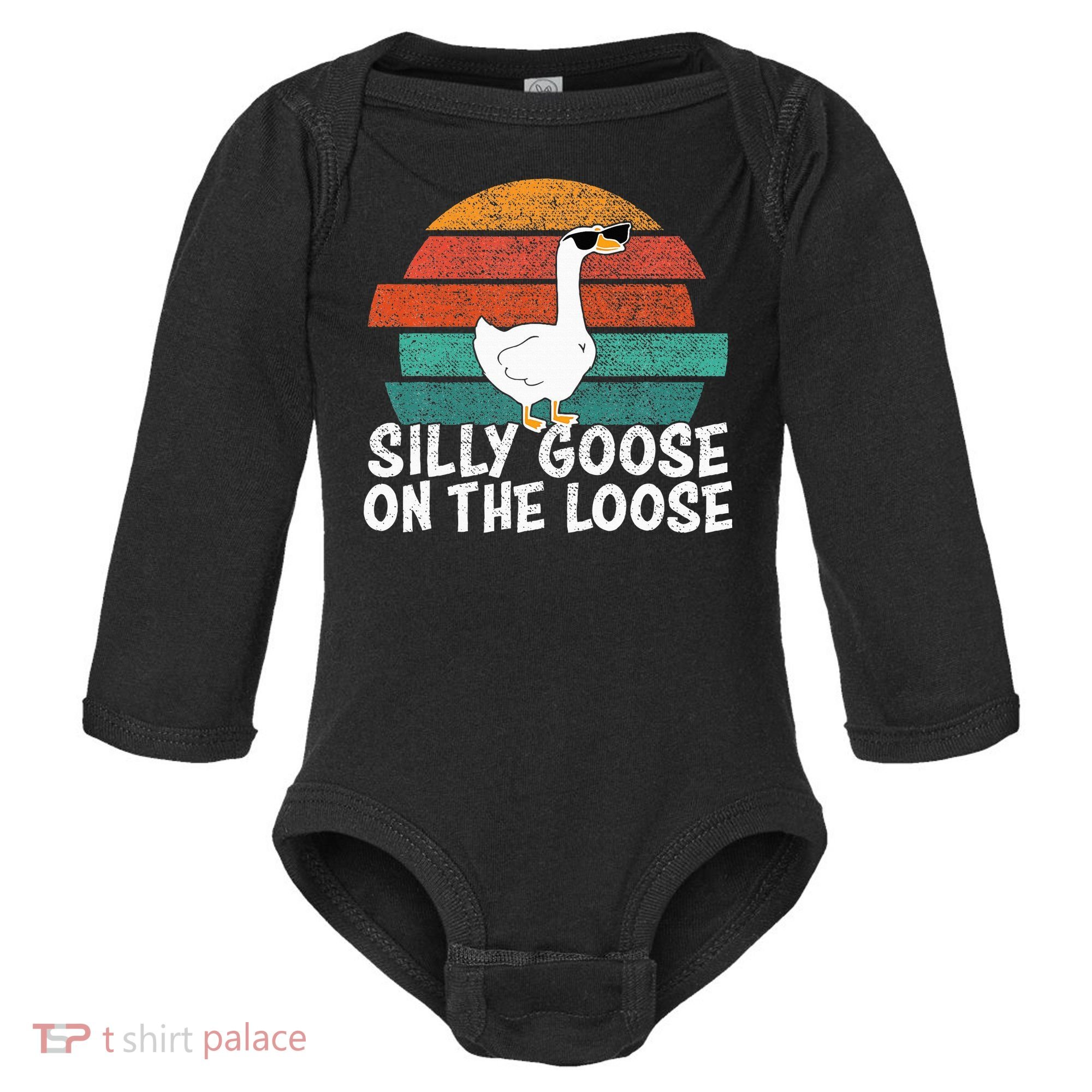 Silly Goose On The Loose Baby Long Sleeve Bodysuit
