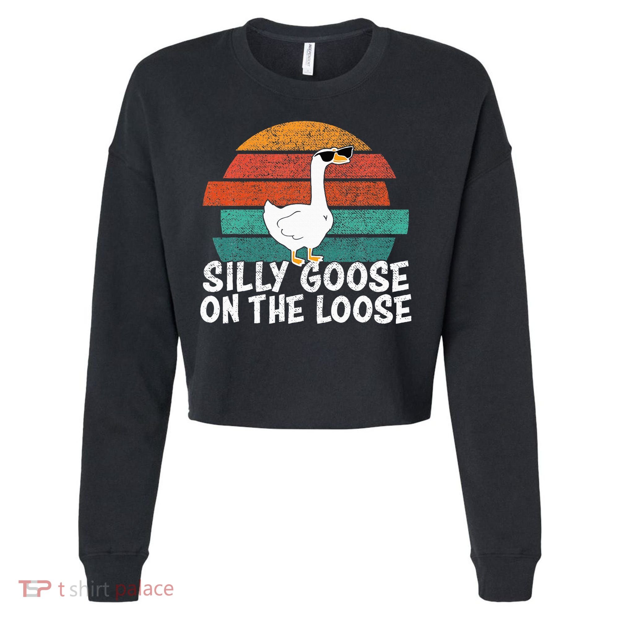 Silly Goose On The Loose Cropped Pullover Crew