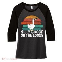 Silly Goose On The Loose Women's Tri-Blend 3/4-Sleeve Raglan Shirt thumb 0