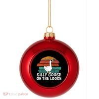 Silly Goose On The Loose Plastic Christmas Ball Ornament thumb 0