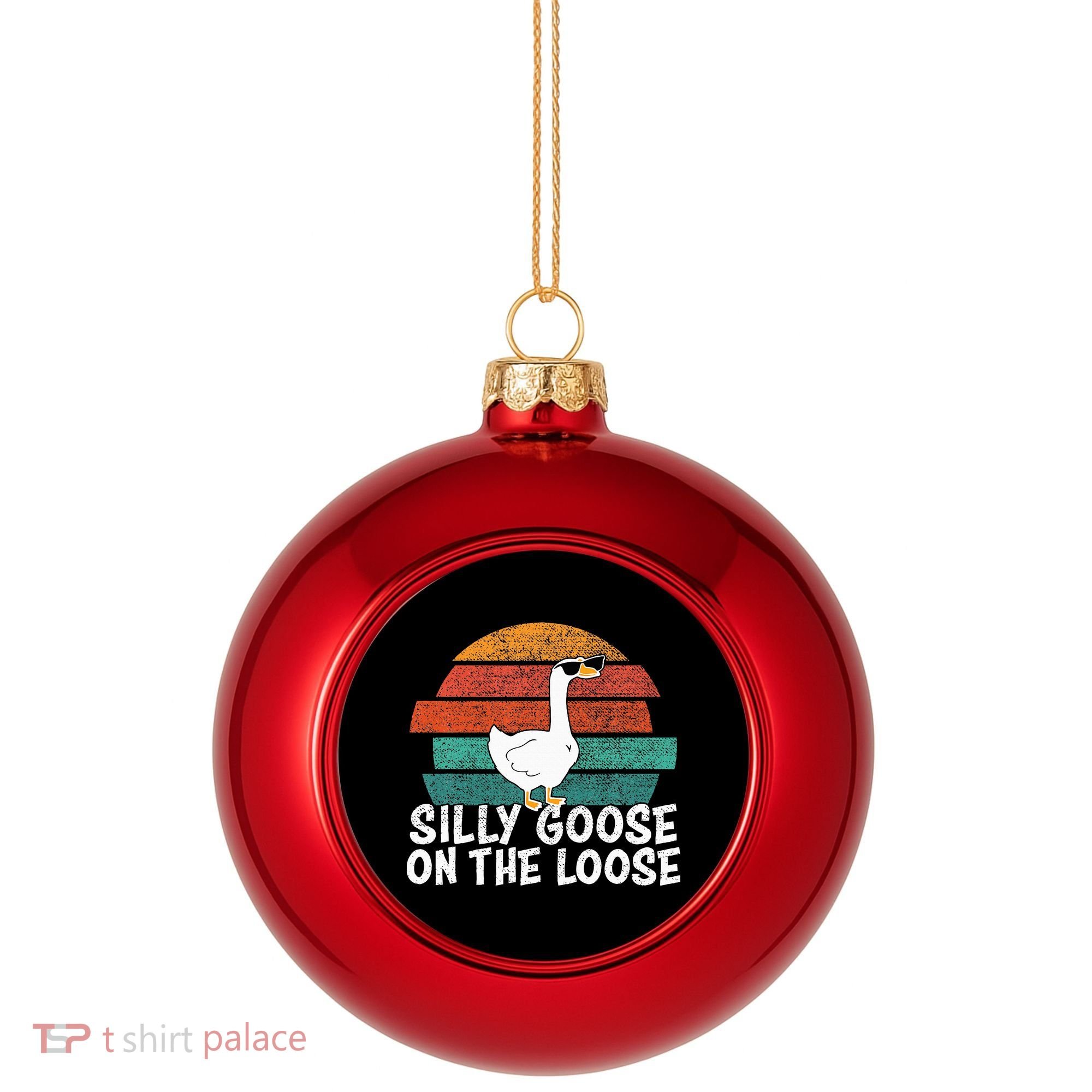 Silly Goose On The Loose Plastic Christmas Ball Ornament