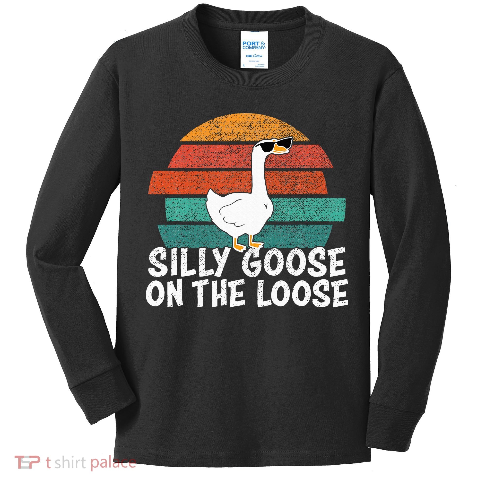 Silly Goose On The Loose Kids Long Sleeve Shirt
