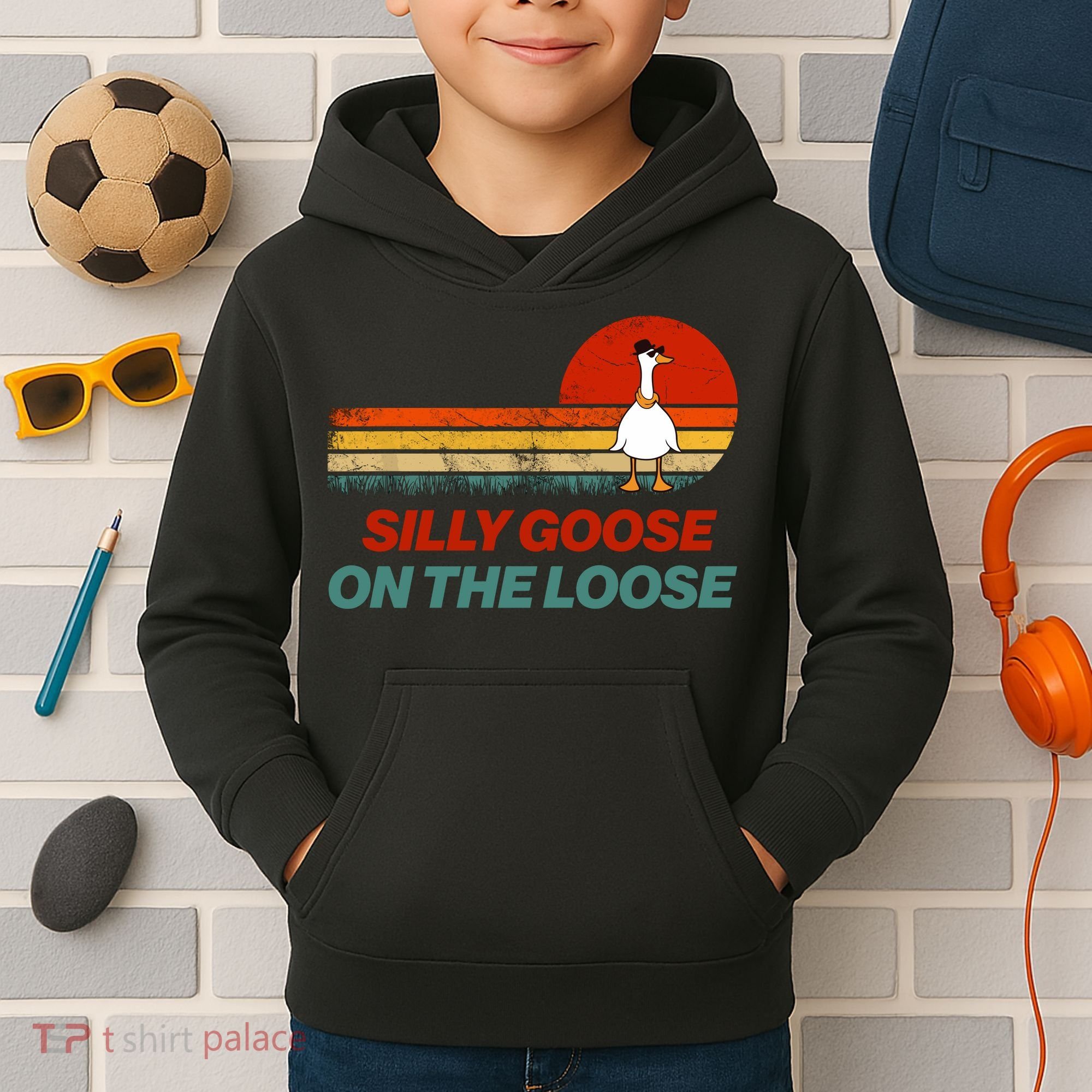 Silly Goose On The Loose Kids Hoodie