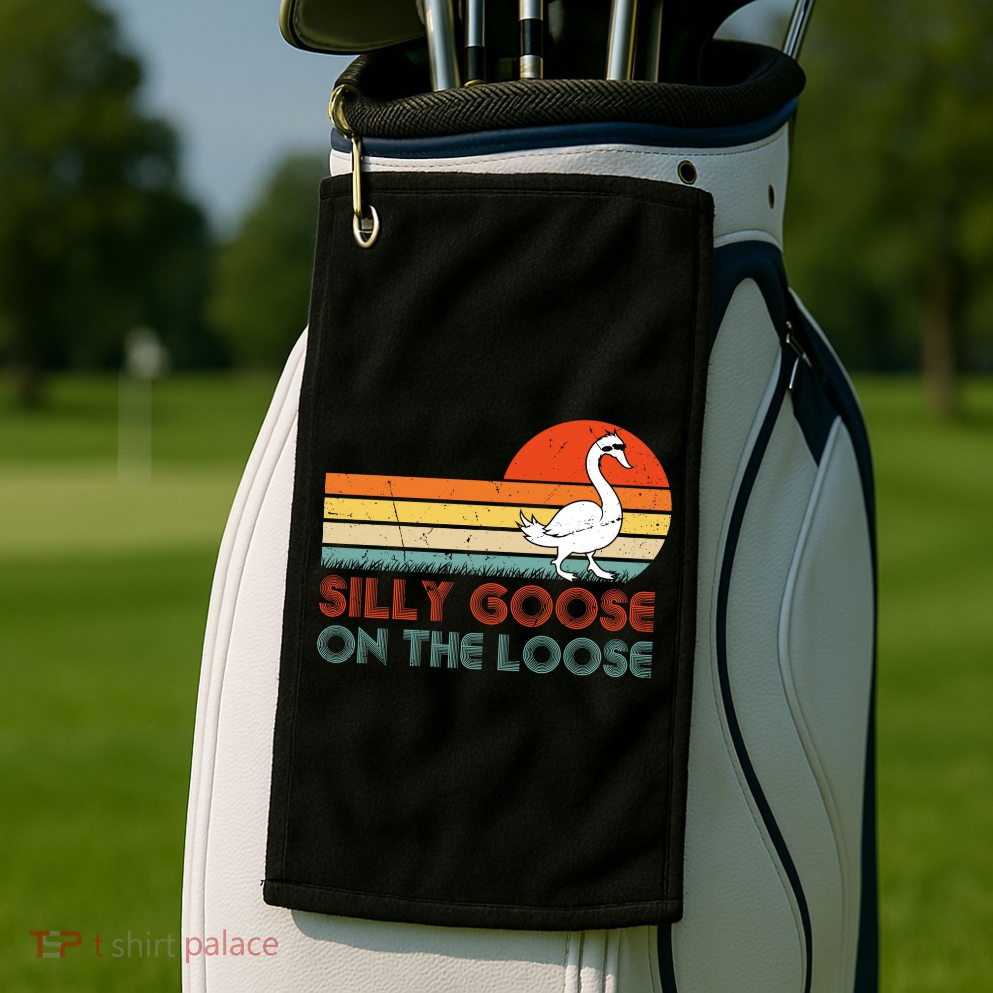 Silly Goose On The Loose Golf Towel