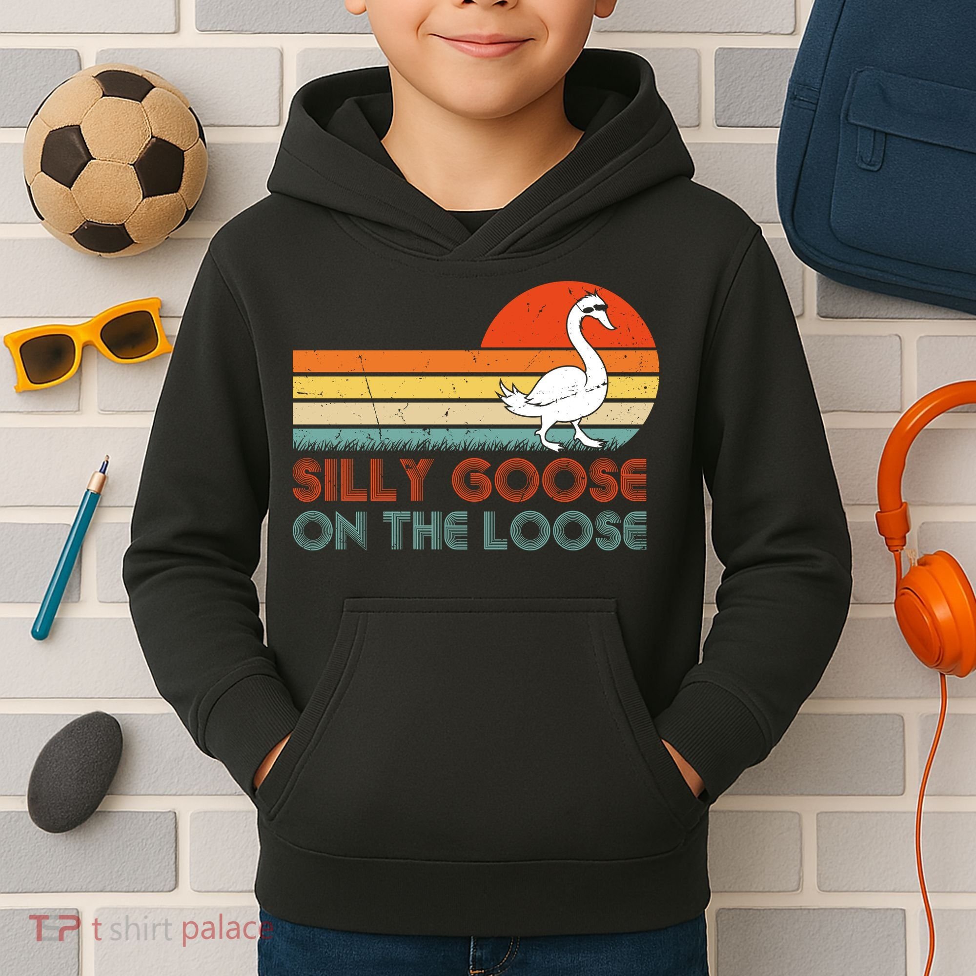 Silly Goose On The Loose Kids Hoodie