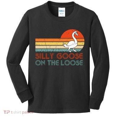 Silly Goose On The Loose Kids Long Sleeve Shirt