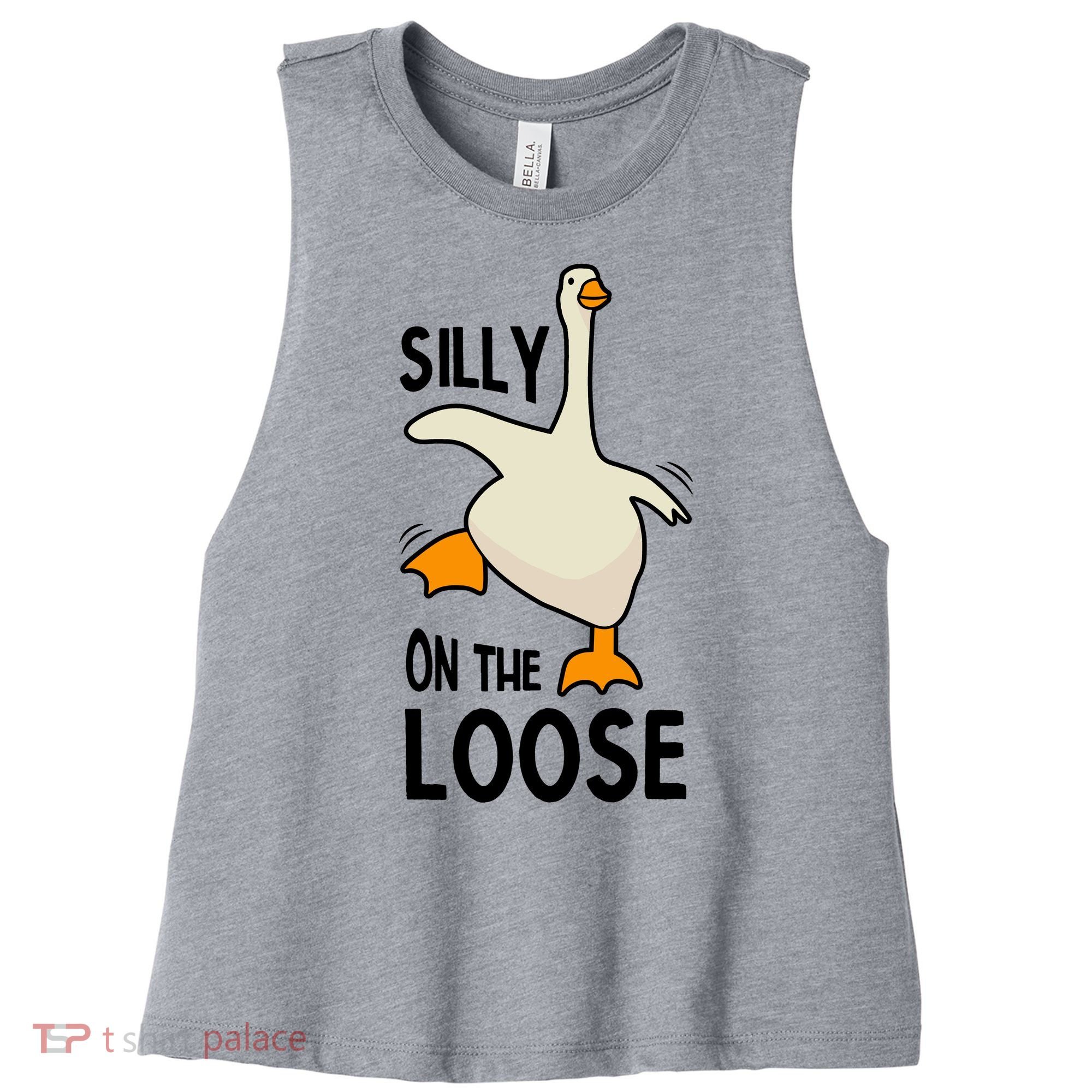 Silly Goose On The Loose Stupid And Silly Goose Women's Racerback Cropped Tank