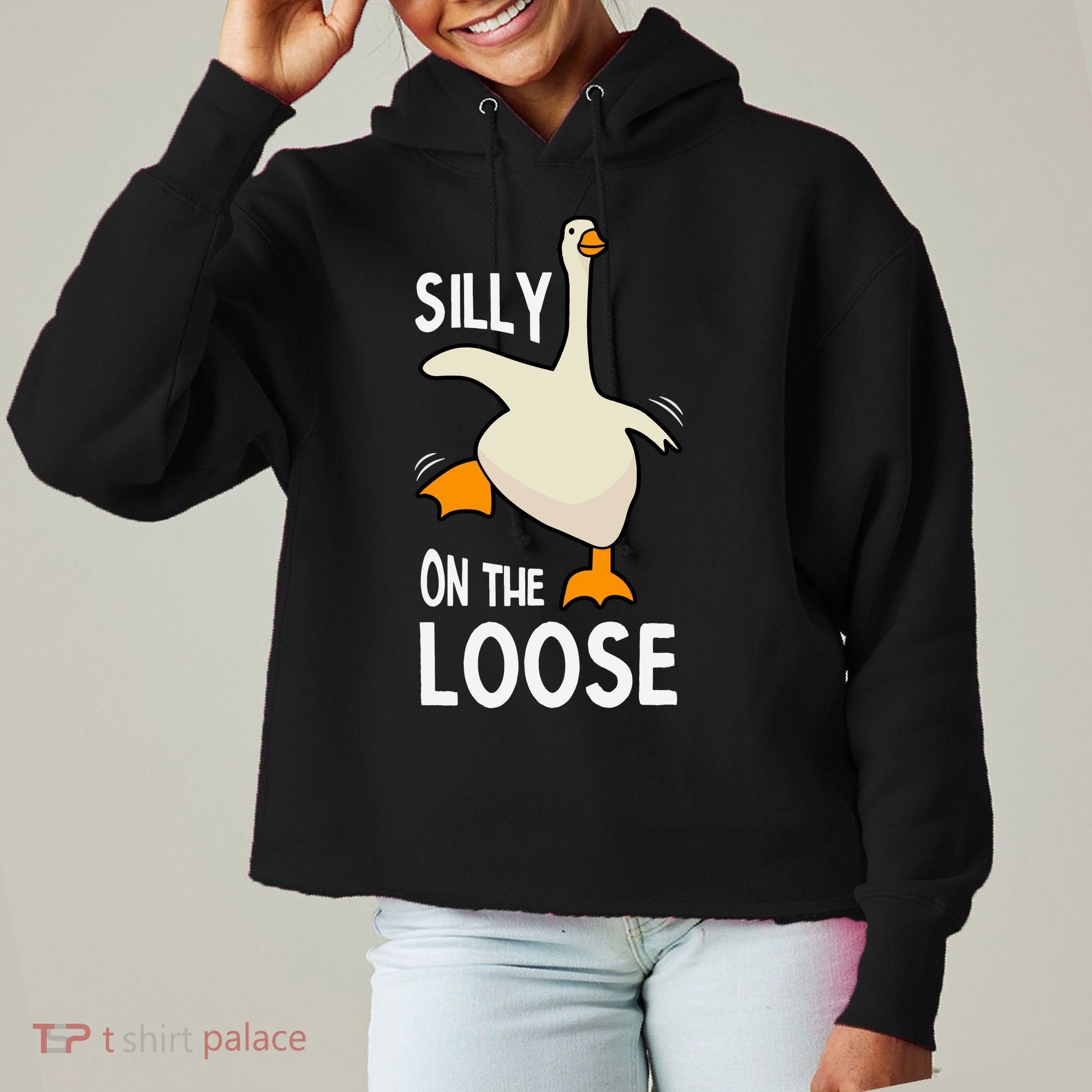 Silly Goose On The Loose Stupid And Silly Goose Ladies Heavyweight Boxy Pullover Hoodie