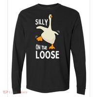 Silly Goose On The Loose Stupid And Silly Goose Comfort Colors Heavyweight Long Sleeve T-Shirt thumb 0