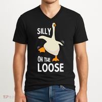 Silly Goose On The Loose Stupid And Silly Goose V-Neck T-Shirt thumb 2