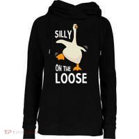 Silly Goose On The Loose Stupid And Silly Goose Womens Funnel Neck Pullover Hood thumb 0