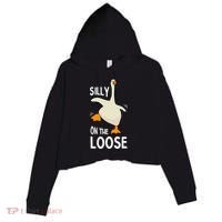 Silly Goose On The Loose Stupid And Silly Goose Crop Fleece Hoodie thumb 0