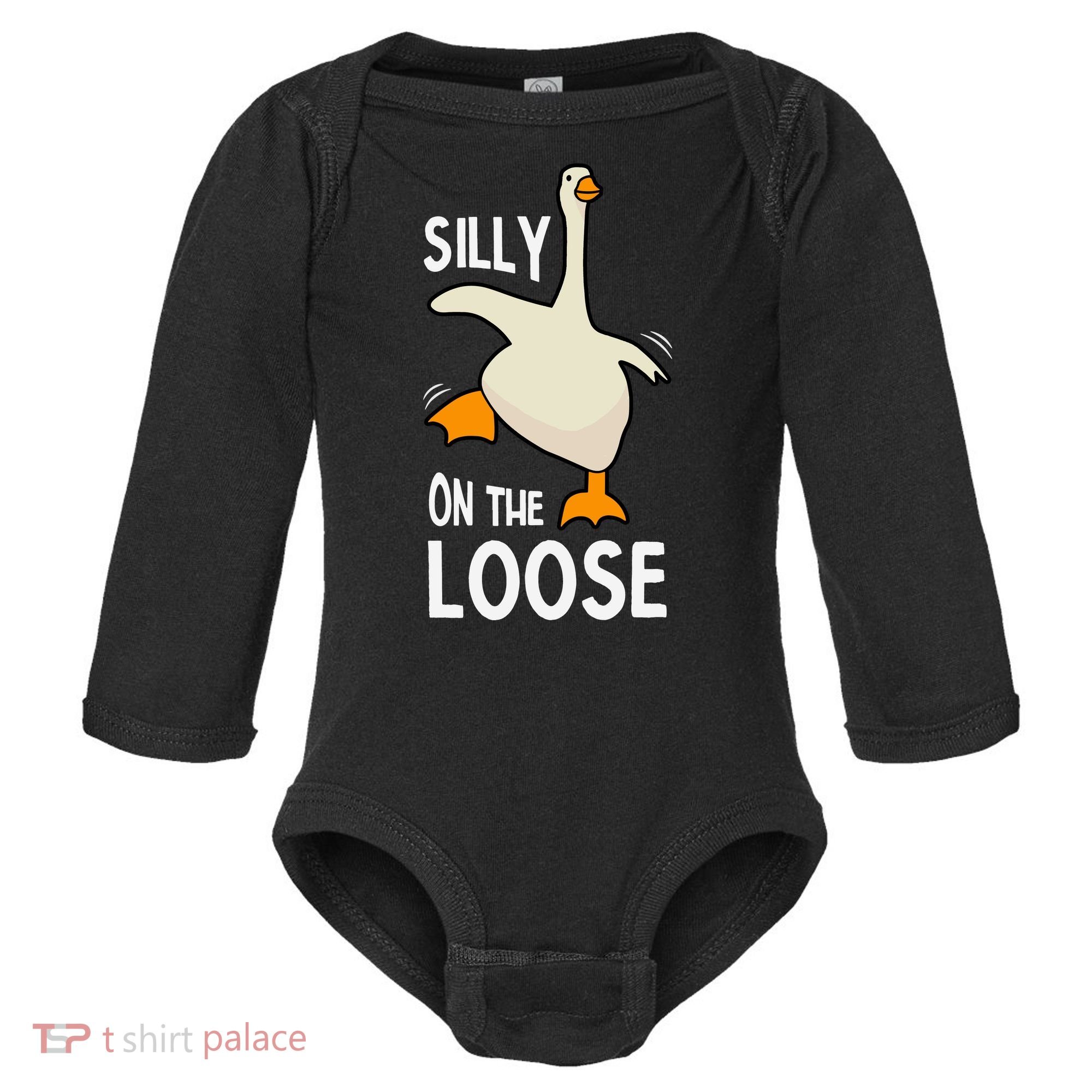 Silly Goose On The Loose Stupid And Silly Goose Baby Long Sleeve Bodysuit