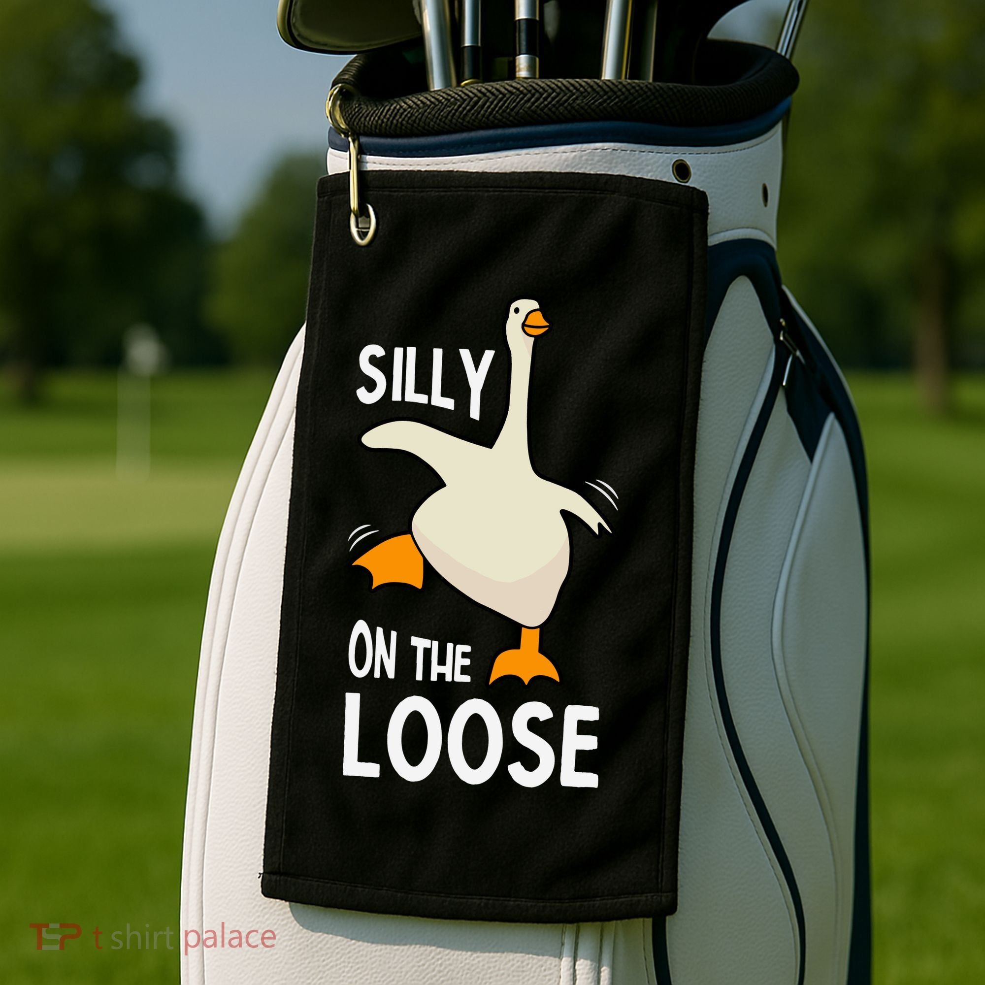 Silly Goose On The Loose Stupid And Silly Goose Golf Towel