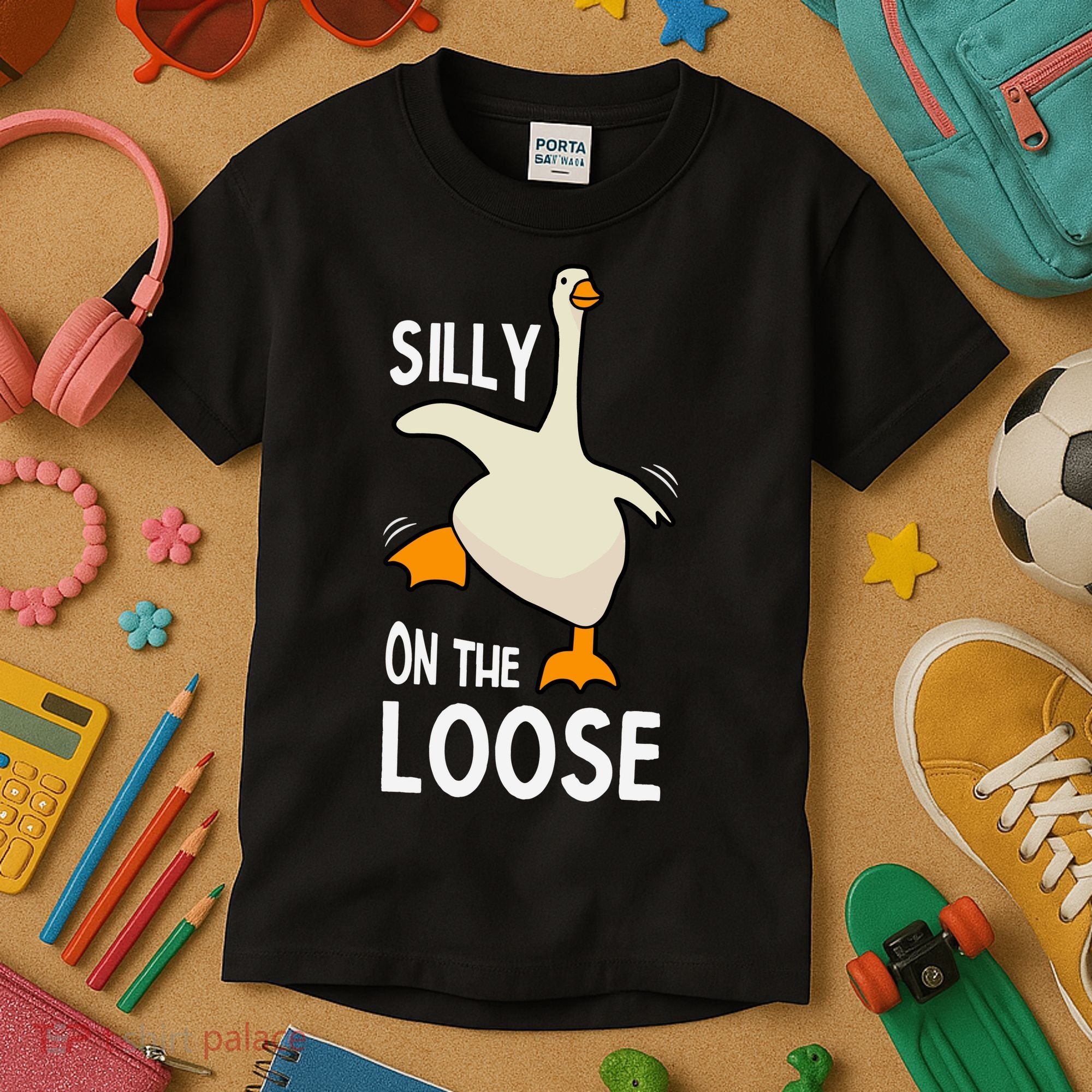 Silly Goose On The Loose Stupid And Silly Goose Kids T-Shirt