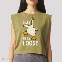 Silly Goose On The Loose Stupid And Silly Goose Garment-Dyed Women's Muscle Tee thumb 2