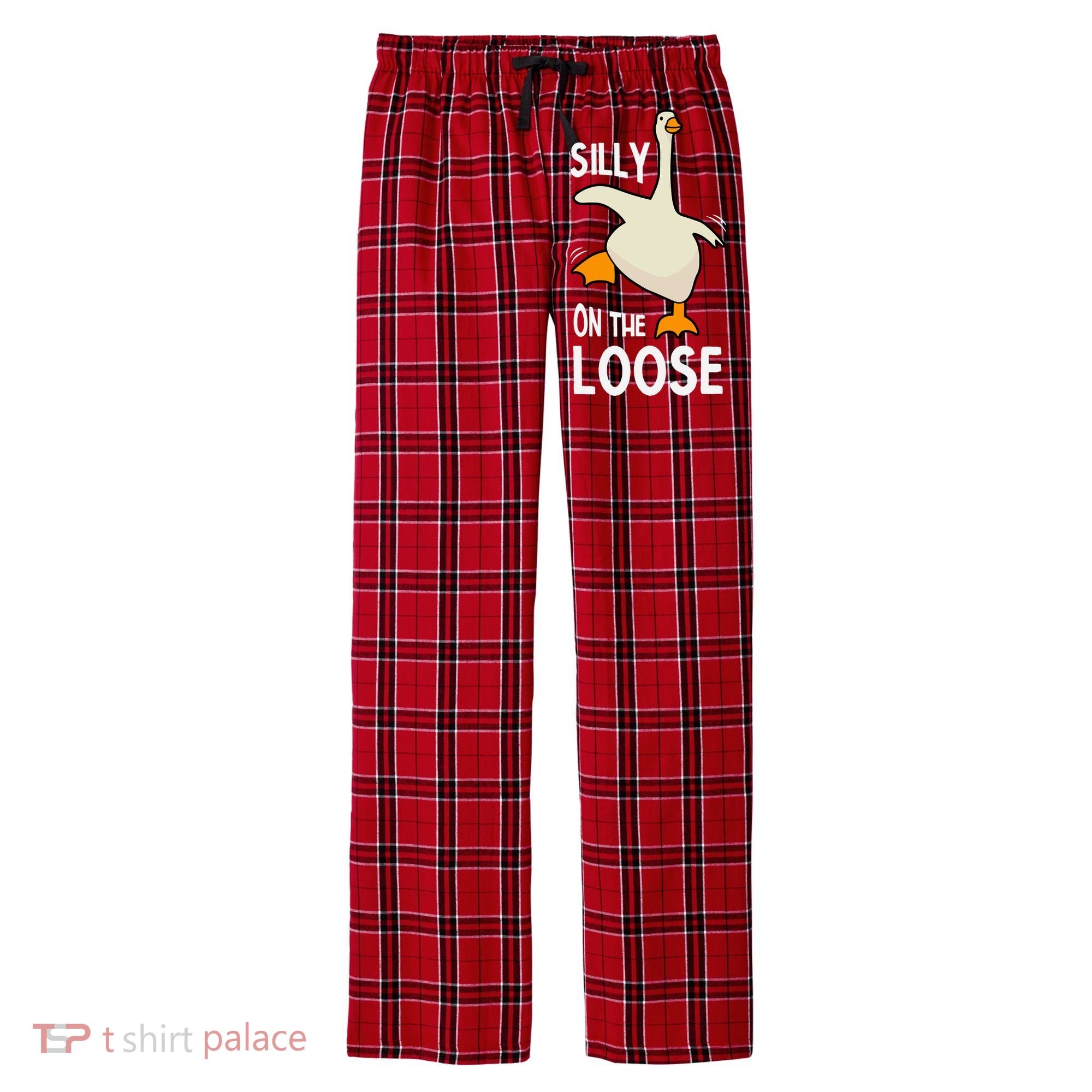 Silly Goose On The Loose Stupid And Silly Goose Men's Flannel Plaid Pajama Pants