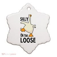 Silly Goose On The Loose Stupid And Silly Goose Ceramic Ornament thumb 0