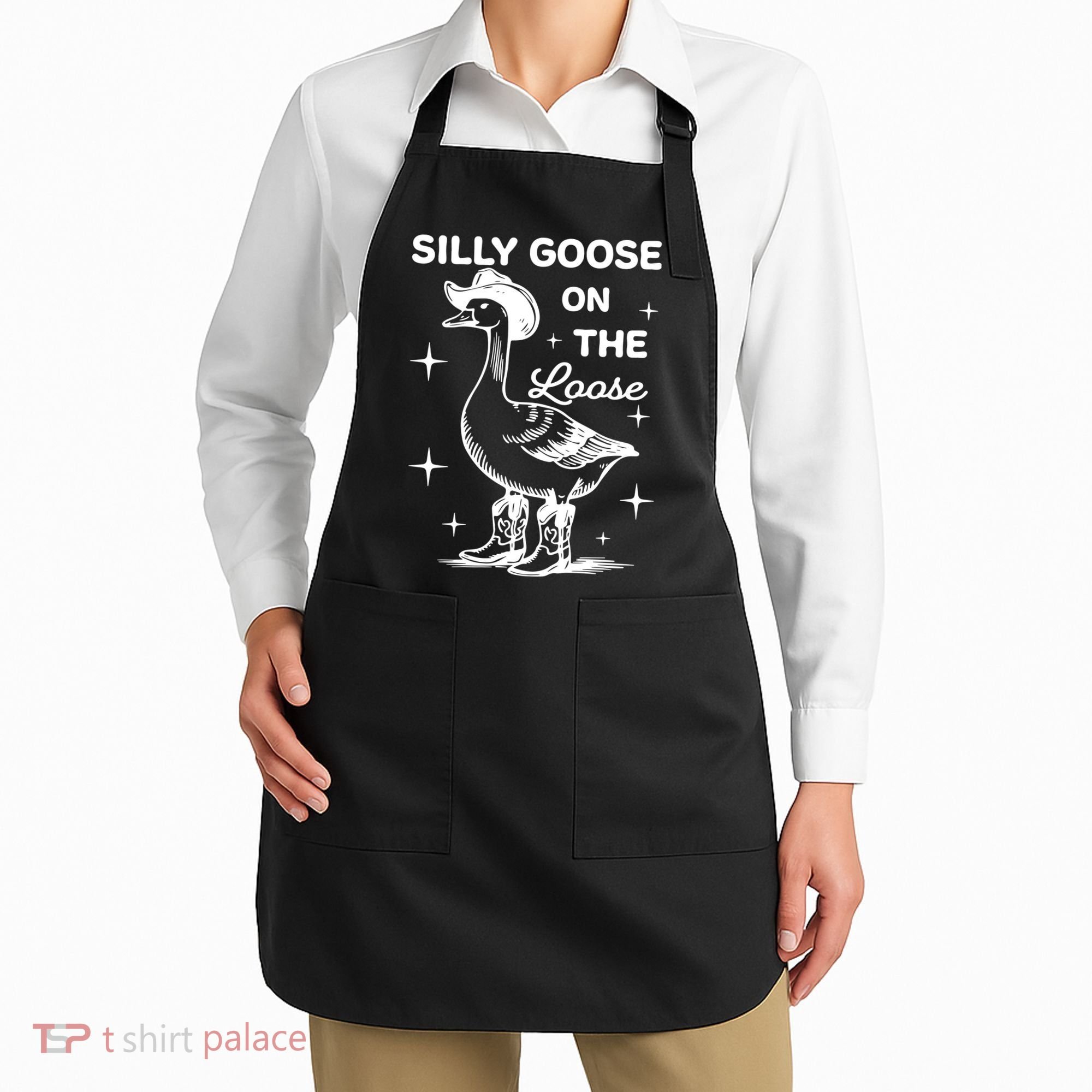 Silly Goose On The Loose Funny Cowgirl Apron