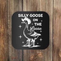 Silly Goose On The Loose Funny Cowgirl Coaster thumb 0