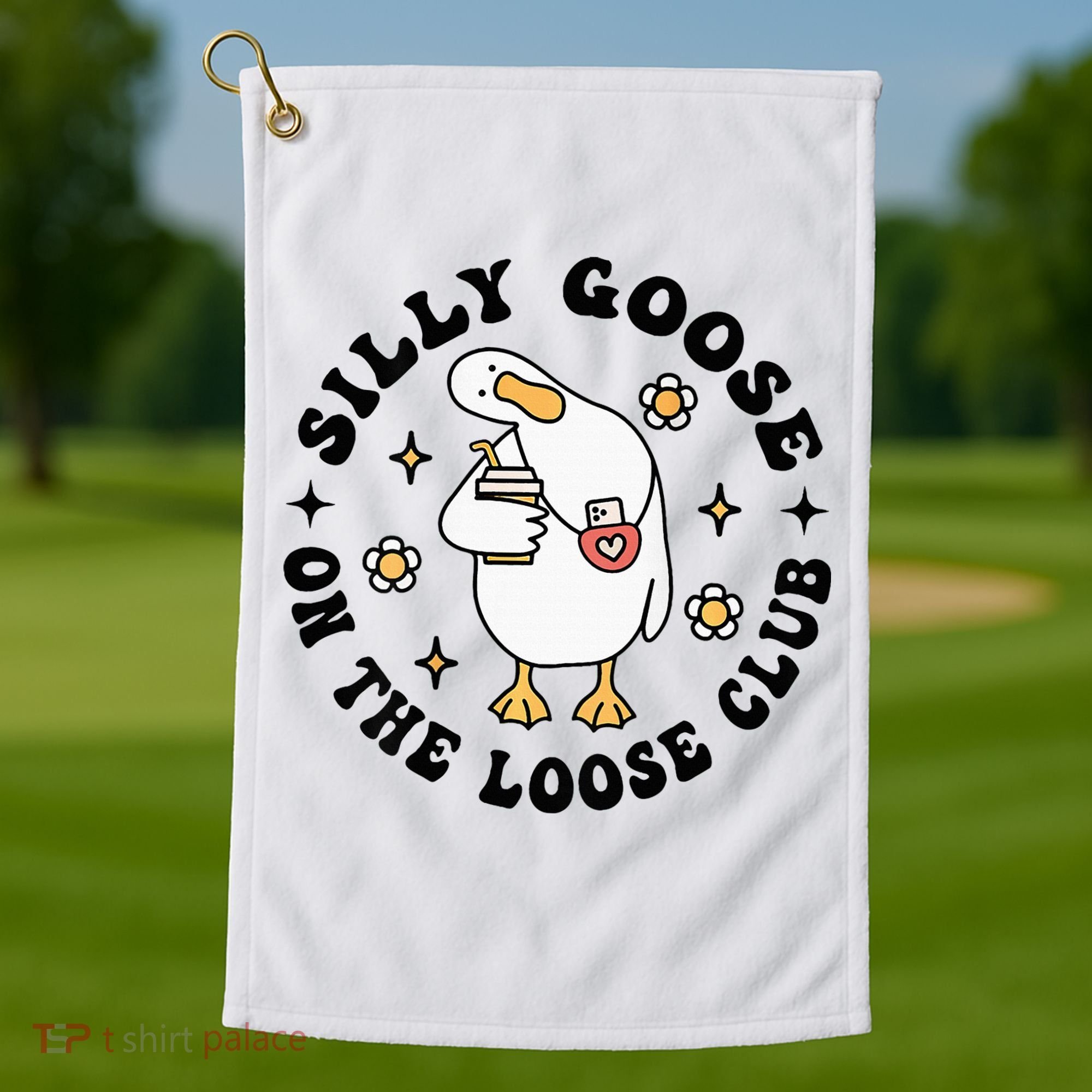 Silly Goose On The Loose Club Groovy Silly Goose Golf Towel