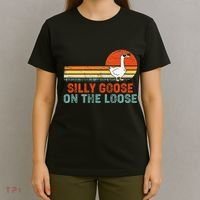 Silly Goose On The Loose Funny Vintage Silliest Goose T-Shirt thumb 4