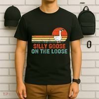 Silly Goose On The Loose Funny Vintage Silliest Goose T-Shirt thumb 6