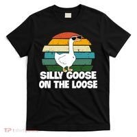 Silly Goose On The Loose Vintage Retro Sunset T-Shirt thumb 0