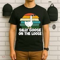 Silly Goose On The Loose Vintage Retro Sunset T-Shirt thumb 6