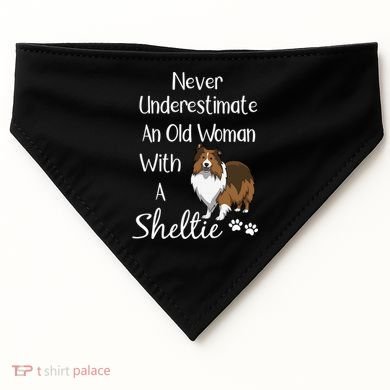 Sheltie Gift Old And Sheltie Funny Sheltie Mom Cool Gift USA-Made Doggie Bandana