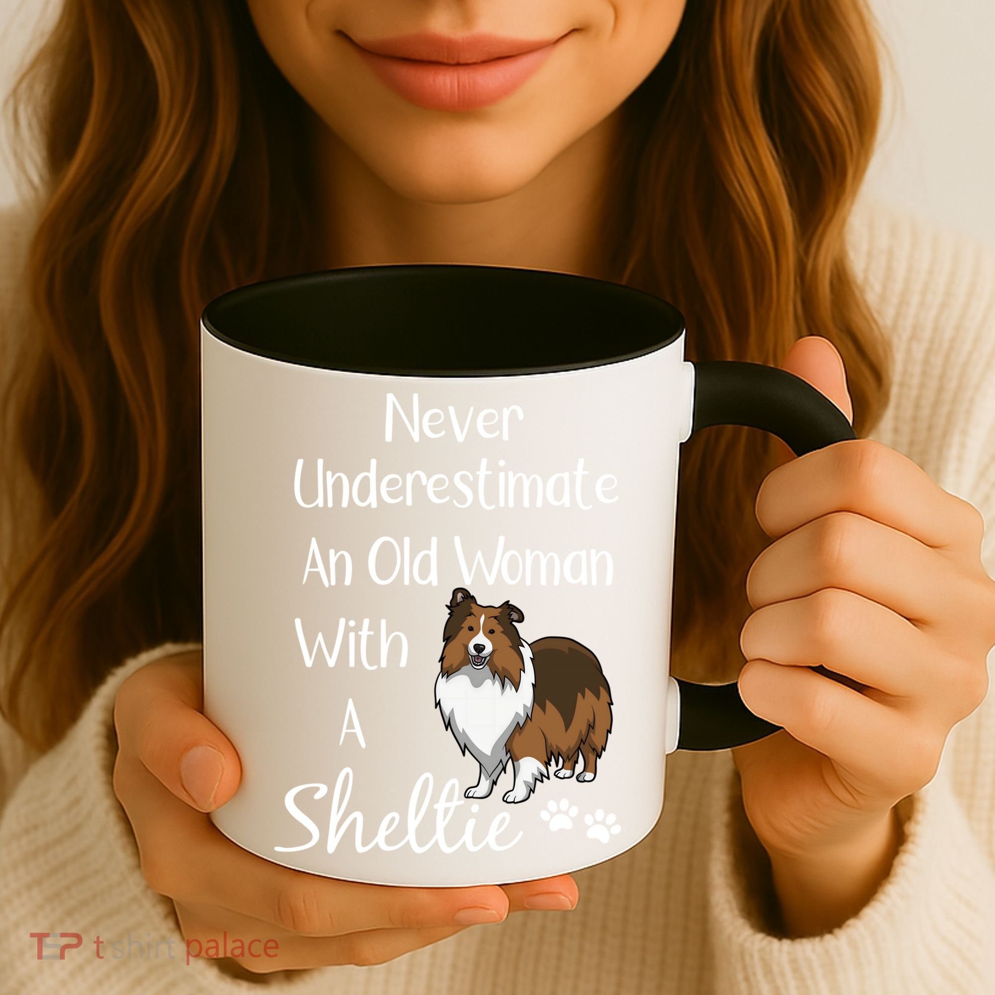 Sheltie Gift Old And Sheltie Funny Sheltie Mom Cool Gift Coffee Mug