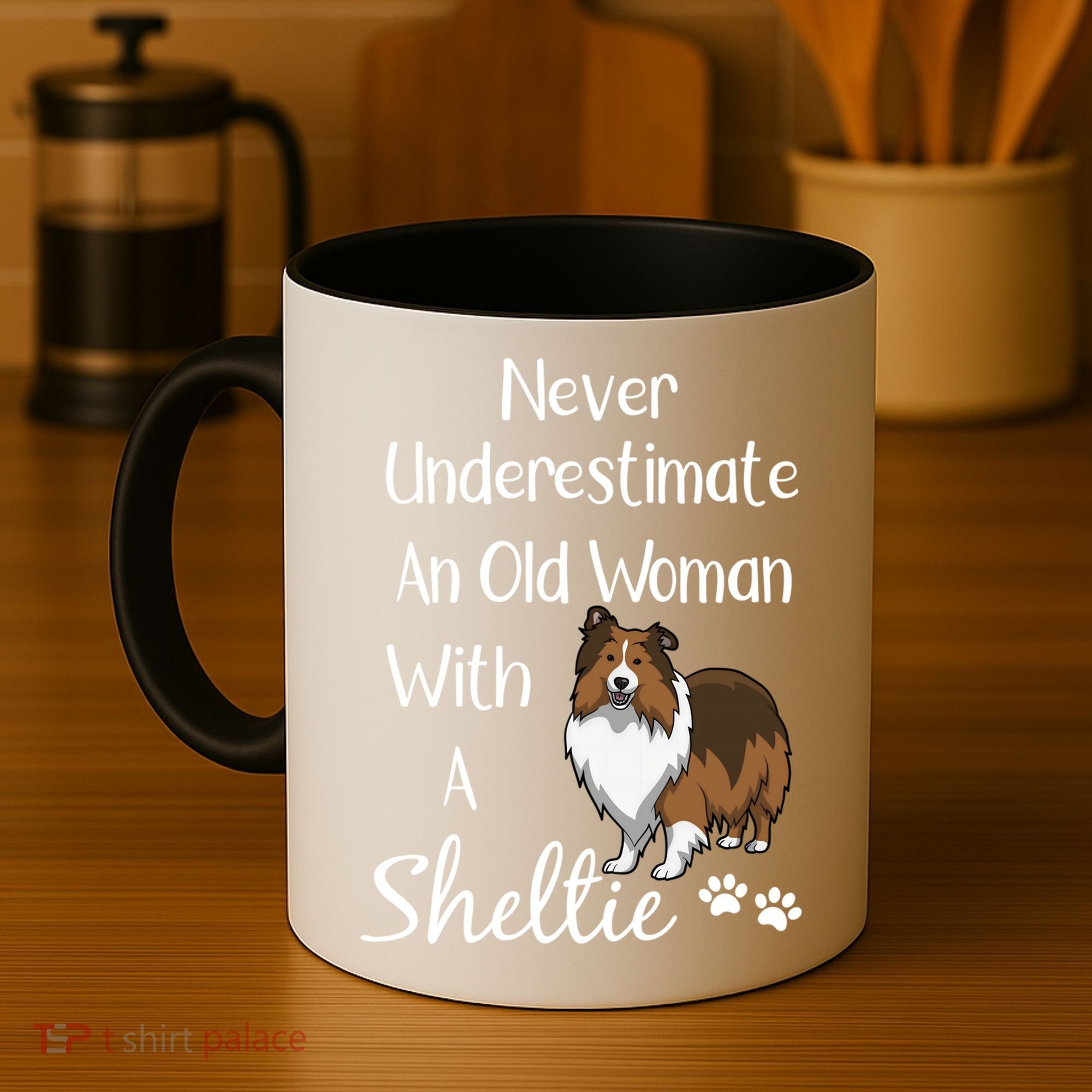 Sheltie Gift Old And Sheltie Funny Sheltie Mom Cool Gift Coffee Mug