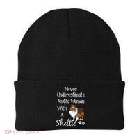 Sheltie Gift Old And Sheltie Funny Sheltie Mom Cool Gift Beanie thumb 0
