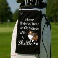 Sheltie Gift Old And Sheltie Funny Sheltie Mom Cool Gift Golf Towel thumb 2