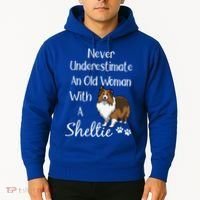 Sheltie Gift Old And Sheltie Funny Sheltie Mom Cool Gift Hoodie thumb 2