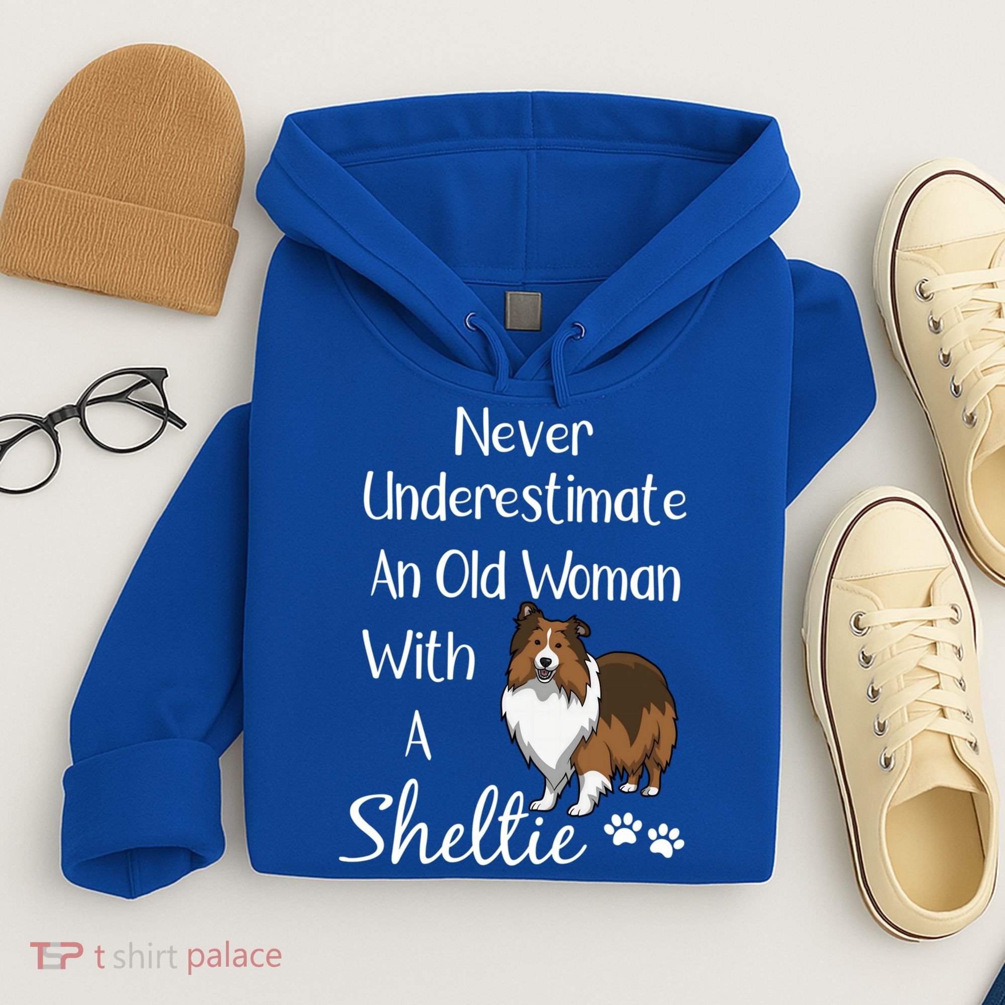Sheltie Gift Old And Sheltie Funny Sheltie Mom Cool Gift Hoodie