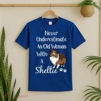 Sheltie Gift Old And Sheltie Funny Sheltie Mom Cool Gift T-Shirt thumb 2