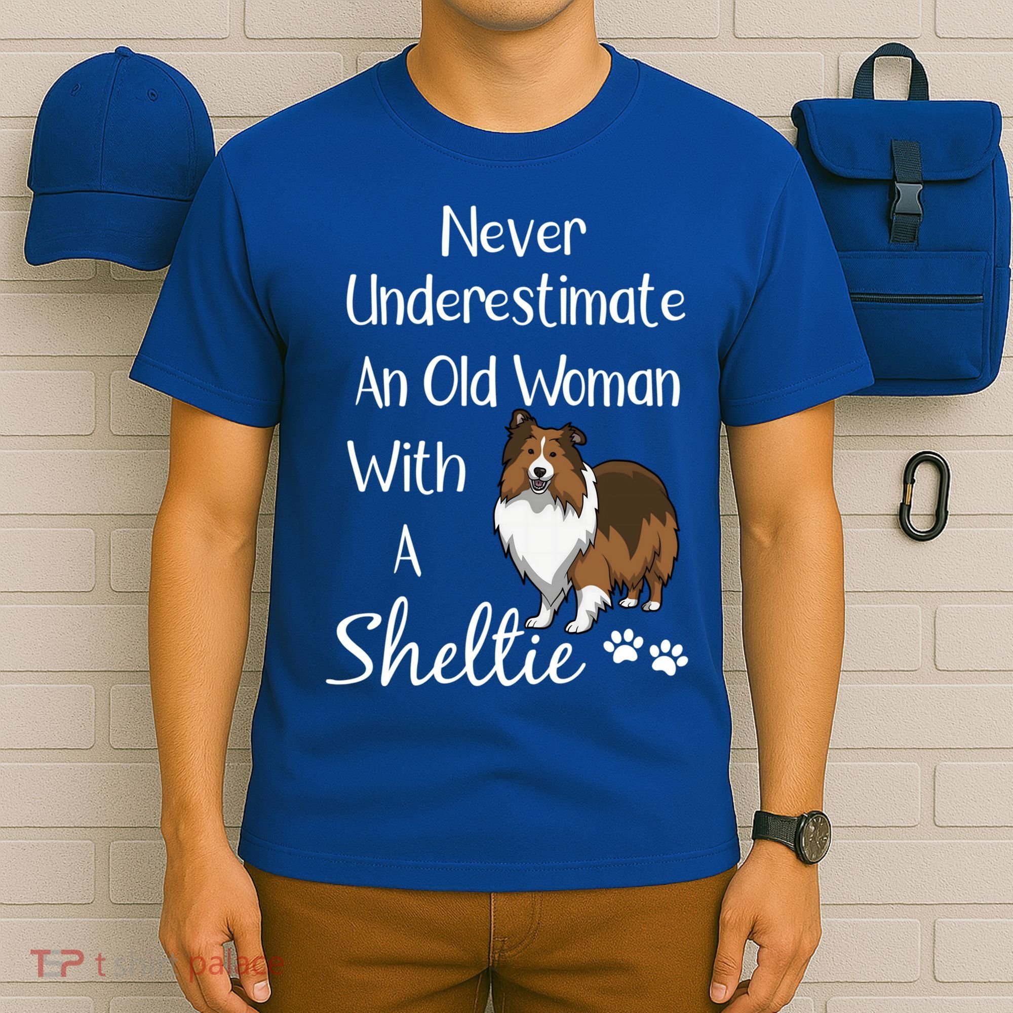 Sheltie Gift Old And Sheltie Funny Sheltie Mom Cool Gift T-Shirt