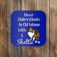 Sheltie Gift Old And Sheltie Funny Sheltie Mom Cool Gift Coaster thumb 0