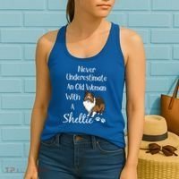 Sheltie Gift Old And Sheltie Funny Sheltie Mom Cool Gift Women's Tank Top thumb 2