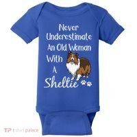 Sheltie Gift Old And Sheltie Funny Sheltie Mom Cool Gift Baby Bodysuit thumb 0