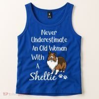 Sheltie Gift Old And Sheltie Funny Sheltie Mom Cool Gift Tank Top thumb 2
