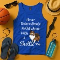 Sheltie Gift Old And Sheltie Funny Sheltie Mom Cool Gift Tank Top thumb 4