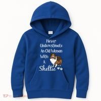 Sheltie Gift Old And Sheltie Funny Sheltie Mom Cool Gift Kids Hoodie thumb 0