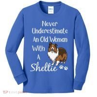 Sheltie Gift Old And Sheltie Funny Sheltie Mom Cool Gift Kids Long Sleeve Shirt thumb 0