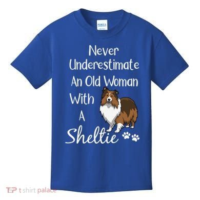 Sheltie Gift Old And Sheltie Funny Sheltie Mom Cool Gift Kids T-Shirt