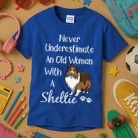 Sheltie Gift Old And Sheltie Funny Sheltie Mom Cool Gift Kids T-Shirt thumb 3